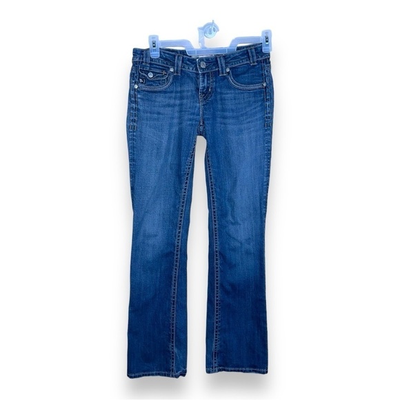 SIZE 28X34 MEK JEANS BLUE DENIM JEANS BOOT CUT PANTS COTTON BLEND - Picture 1 of 14